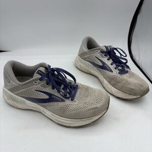 Brooks Shoes Womens Size 9 D Wide Adrenaline GTS 22‎ Gray Purple Run Sneakers